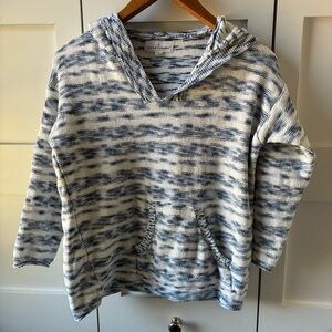 Neon Buddha Blue & White Cotton Hooded Sweater